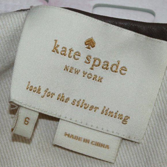 "KATE SPADE" LEATHER TRIM RUFFLE HEM DRESS SZ 6 - Picture 7 of 7